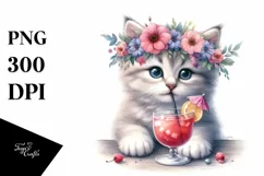 Young Kitten Watercolor Clipart Product Image 3