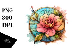 Camellia Retro Frame, Watercolor PNG Product Image 3