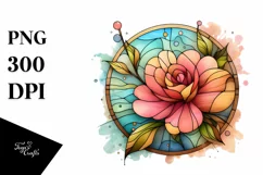 Camellia Retro Frame, Watercolor PNG Product Image 3