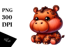 Cute Baby Hippo Plush Watercolor | Clipart Product Image 1