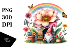 Illustration Gnome House Rainbow | Clipart Product Image 1