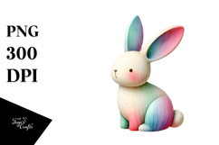 Abstract Shiny Wooden Bunny Made of Wood JPEG Product Image 1