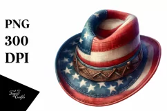 Detailed Watercolor Hat USA Collors Product Image 1