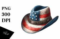 Detailed Watercolor Hat USA Collors Product Image 3