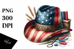 Detailed Watercolor Hat USA Collors Product Image 3