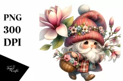 Detailed Watercolor Cute Gnome | Sublimation | Clipart Product Image 1
