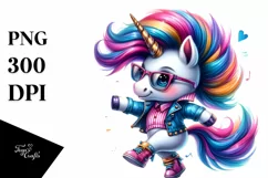 Dancing Cute Unicorn Clipart PNG Product Image 3