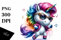 Dancing Cute Unicorn Clipart PNG Product Image 3