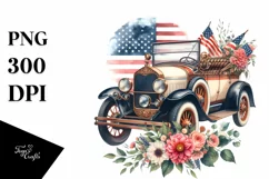 Vintage Car Watercolor Clipart Product Image 3