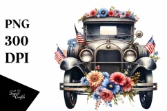 Vintage Car Watercolor Clipart Product Image 3