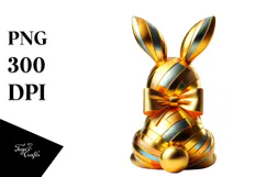 Colorful Retro Sitting Bunny PNG Product Image 1