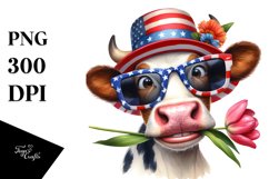 Confused Cow Portrait Sublimation Clipart Product Image 1