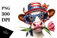 Confused Cow Portrait Sublimation Clipart Product Image 1