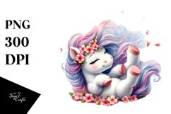 Cute Baby Unicorn Tumbling | Clipart Product Image 1