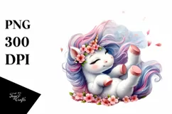 Cute Baby Unicorn Tumbling | Clipart Product Image 1