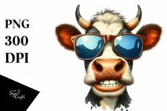Cow Contempt Big Teeth Sunglasses Cow Clipart Product Image 3