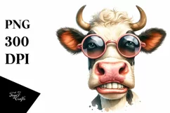 Cow Contempt Big Teeth Sunglasses Cow Clipart Product Image 1