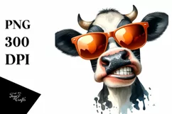 Funny Cow Sunglasses Big Teeth | Sublimation | Clipart Product Image 1