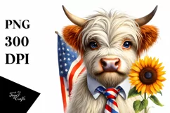 Shy Highland Cow Portrait Sublimation Clipart Product Image 1