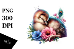 Adorned Baby Peacock Sleeping, Transparent PNG Product Image 1