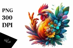Abstract Vibrant Chicken made of , PNG Product Image 3