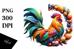 Abstract Vibrant Chicken made of , PNG Product Image 3
