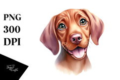Cute Vizsla with Big Eyes, Transparent PNG Product Image 1