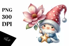 Baby Gnome with Magnolia Star PNG Product Image 1