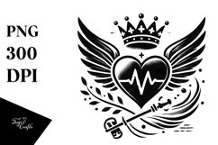 Simple Paintbrush Style Heart PNG Product Image 1