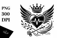 Simple Paintbrush Style Heart PNG Product Image 1