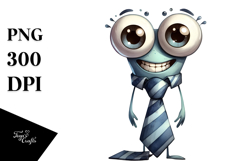 Funny Standing Tie Eyes Sublimation Clipart Product Image 1