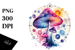 Vibrant Magical Celestial Mushroom Tarot PNG Product Image 1