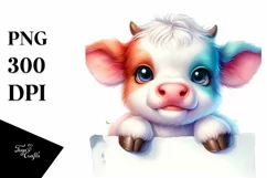Colorful Small Baby Cow | Clipart Product Image 3