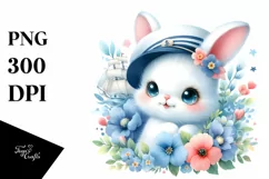 Colorful Cute Bunny Sailor | Sublimation | Clipart Product Image 3