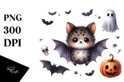 Simple Halloween Bat Animal Print, PNG Product Image 1