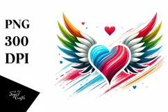 Colorful Simple Paintbrush Style Heart PNG Product Image 1