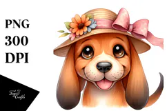 Cartoon Bloodhound Watercolor JPEG Product Image 1