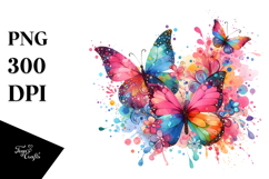 Colorful Butterfly made of Splashes PNG Product Image 1
