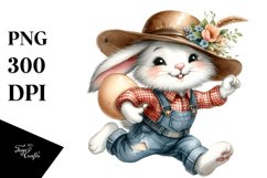 Running Bunny with Egg PNG Product Image 1