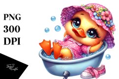 Crazy Baby Duck with Summer Clothes PNG Product Image 1