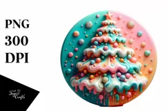 Vibrant Pastel Martzipan Christmas Tree PNG Product Image 1
