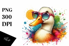 Colorful Duck Sunglasses Paint Splashes | Clipart Product Image 3