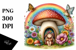 Illustration Fairy House Mushroom | Clipart Product Image 1