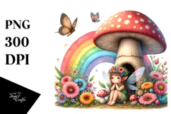 Illustration Fairy House Mushroom | Clipart Product Image 1