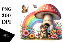 Illustration Fairy House Mushroom | Clipart Product Image 1