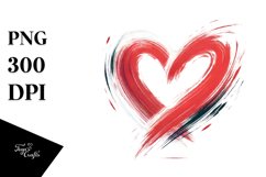 Simple Paintbrush Style Heart PNG Product Image 1