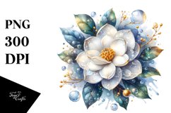 Glossy Watercolor Gardenia with Golden Insertions Product Image 3