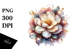 Glossy Watercolor Gardenia with Golden Insertions Product Image 3