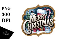Merry Christmas Engraved Christmas Design PNG Sublimation Product Image 5