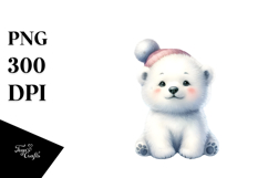 Cute Baby Polar Bear Astronaut, PNG Product Image 1